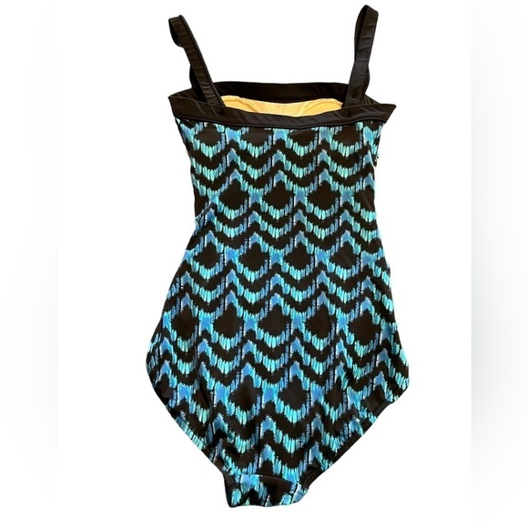 Rose Marie Reid Aqua Blue Ruched Front Shape Wear One Piece Swimsuit - Picture 2 of 6
